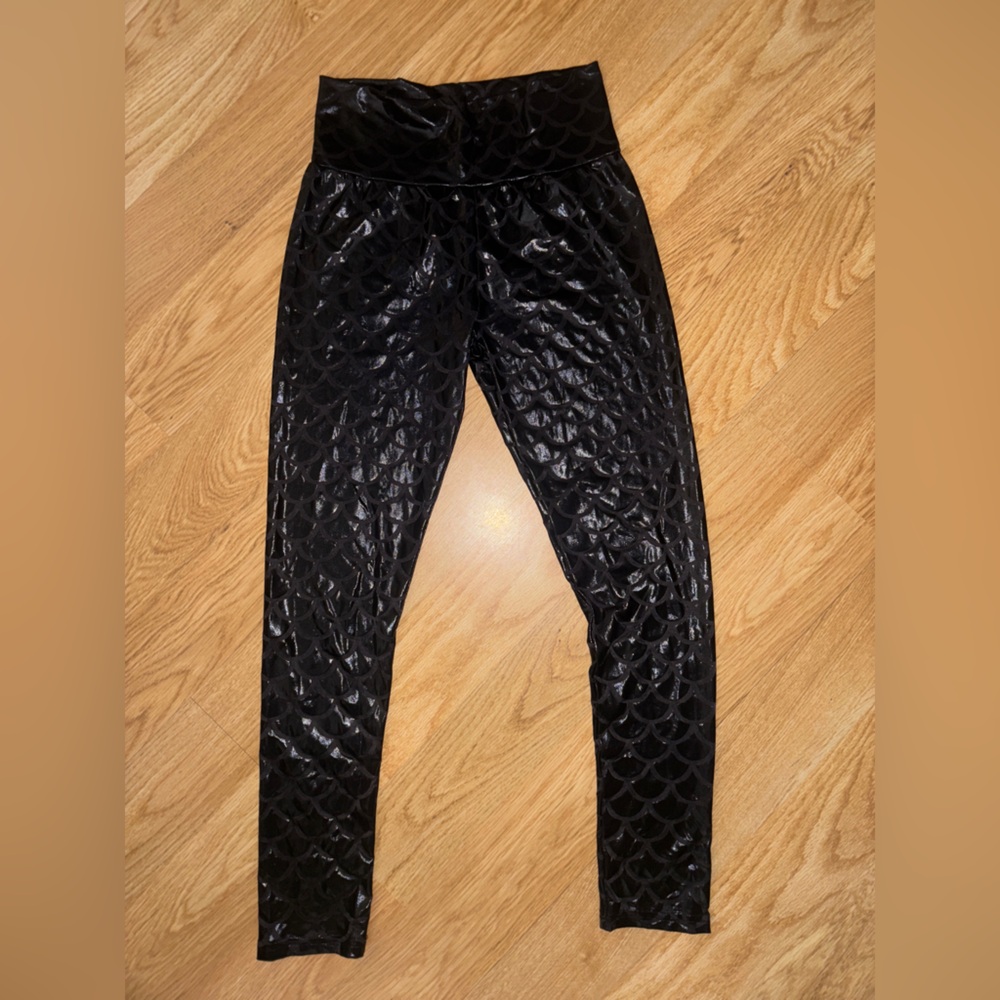 3 for $20 Shiny Black mermaid Leggings